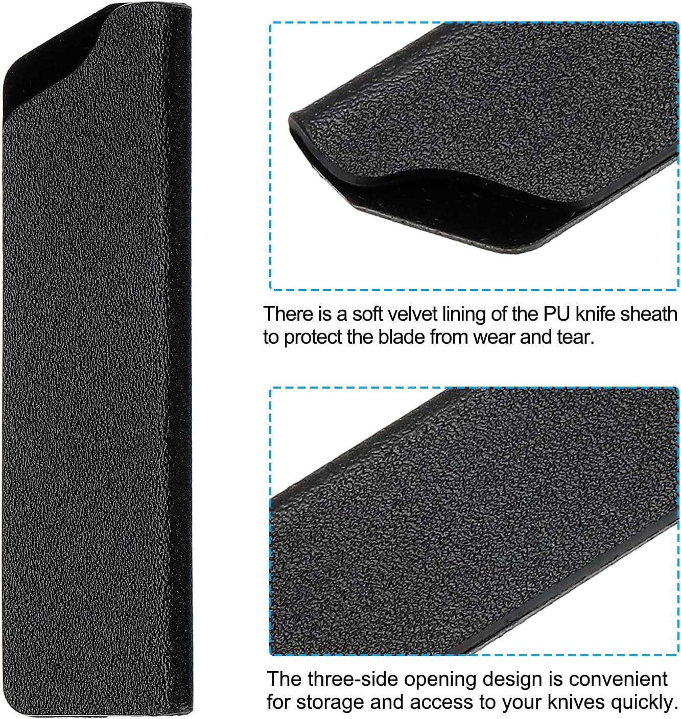 ABS Knife Cover Sleeves for 7" Chopping Knife Cleaver, Knives Edge Guard Blade Protector Universal Sheath for Home Kitchen, Black