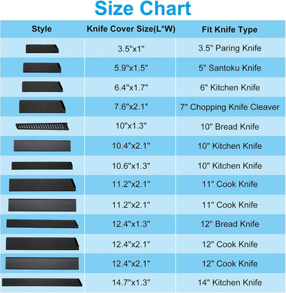 ABS Knife Cover Sleeves for 7" Chopping Knife Cleaver, Knives Edge Guard Blade Protector Universal Sheath for Home Kitchen, Black