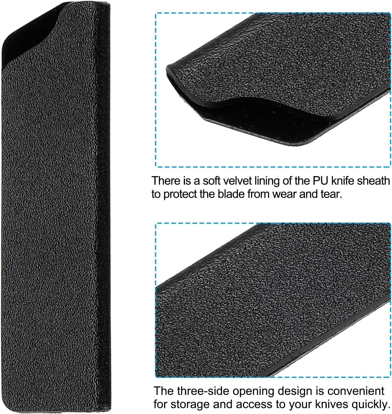 ABS Knife Cover Sleeves for 7" Chopping Knife Cleaver, Knives Edge Guard Blade Protector Universal Sheath for Home Kitchen, Black