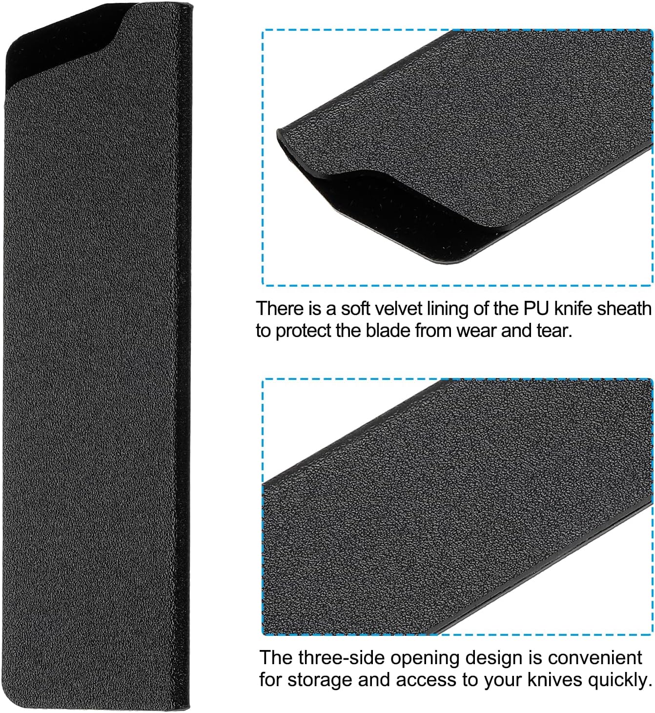 ABS Knife Cover Sleeves for 7" Chopping Knife Cleaver, Knives Edge Guard Blade Protector Universal Sheath for Home Kitchen, Black