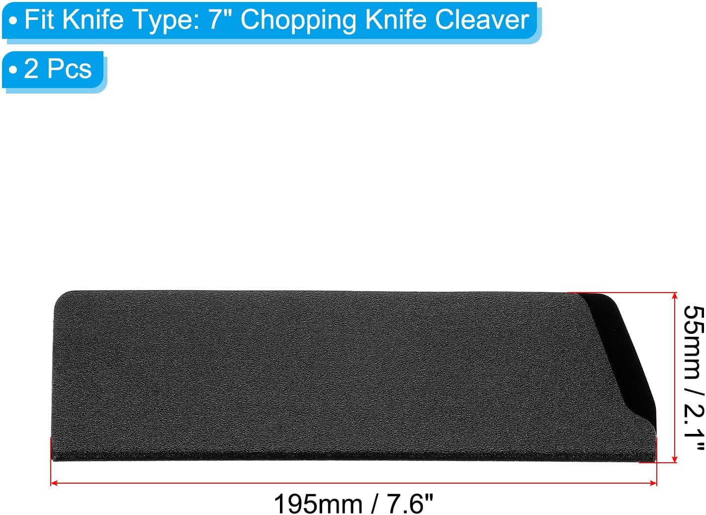 ABS Knife Cover Sleeves for 7" Chopping Knife Cleaver, Knives Edge Guard Blade Protector Universal Sheath for Home Kitchen, Black