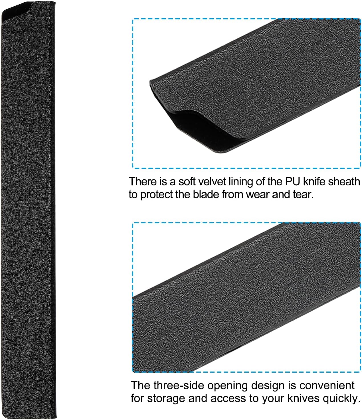 ABS Knife Cover Sleeves for 7" Chopping Knife Cleaver, Knives Edge Guard Blade Protector Universal Sheath for Home Kitchen, Black