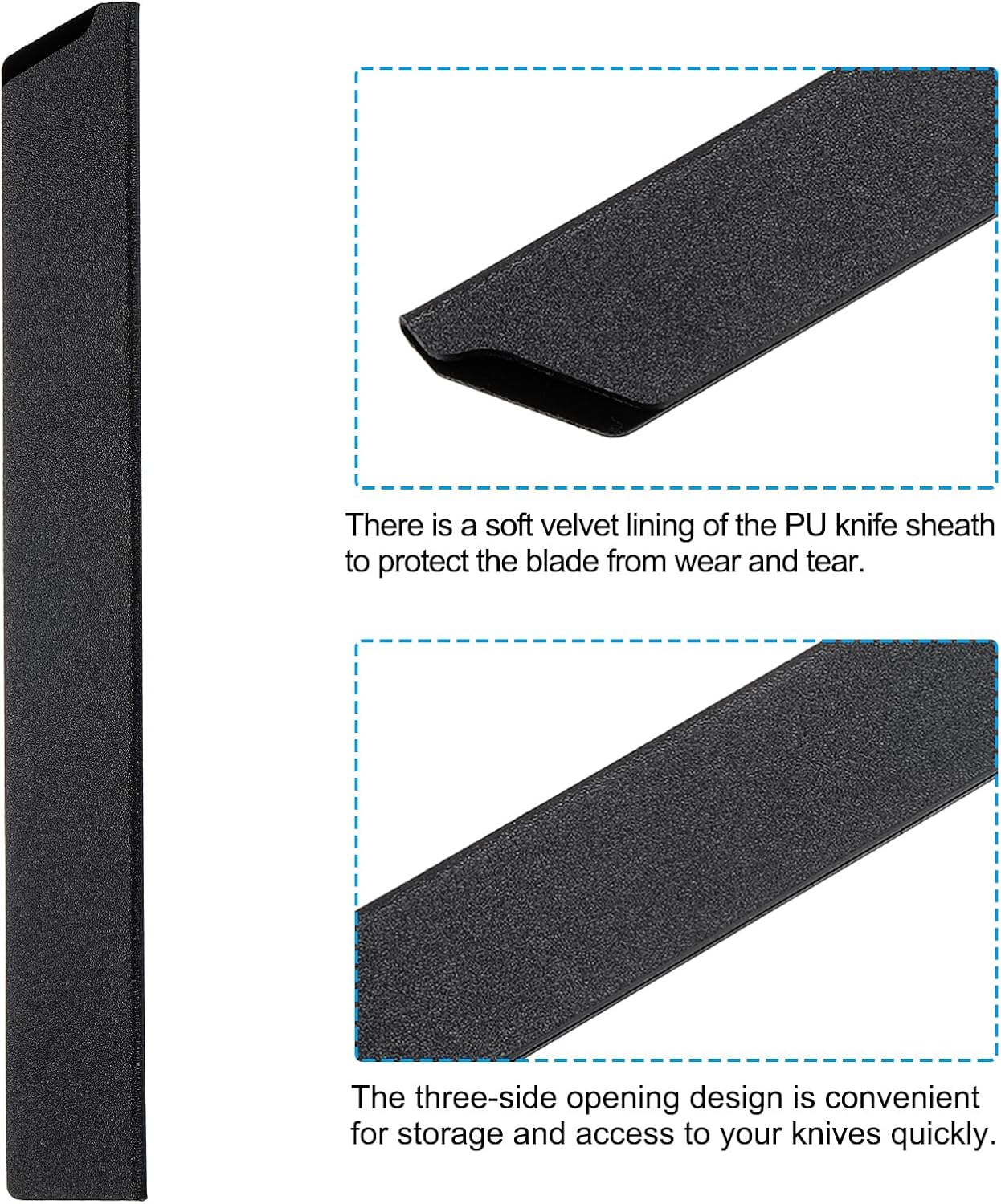 ABS Knife Cover Sleeves for 7" Chopping Knife Cleaver, Knives Edge Guard Blade Protector Universal Sheath for Home Kitchen, Black