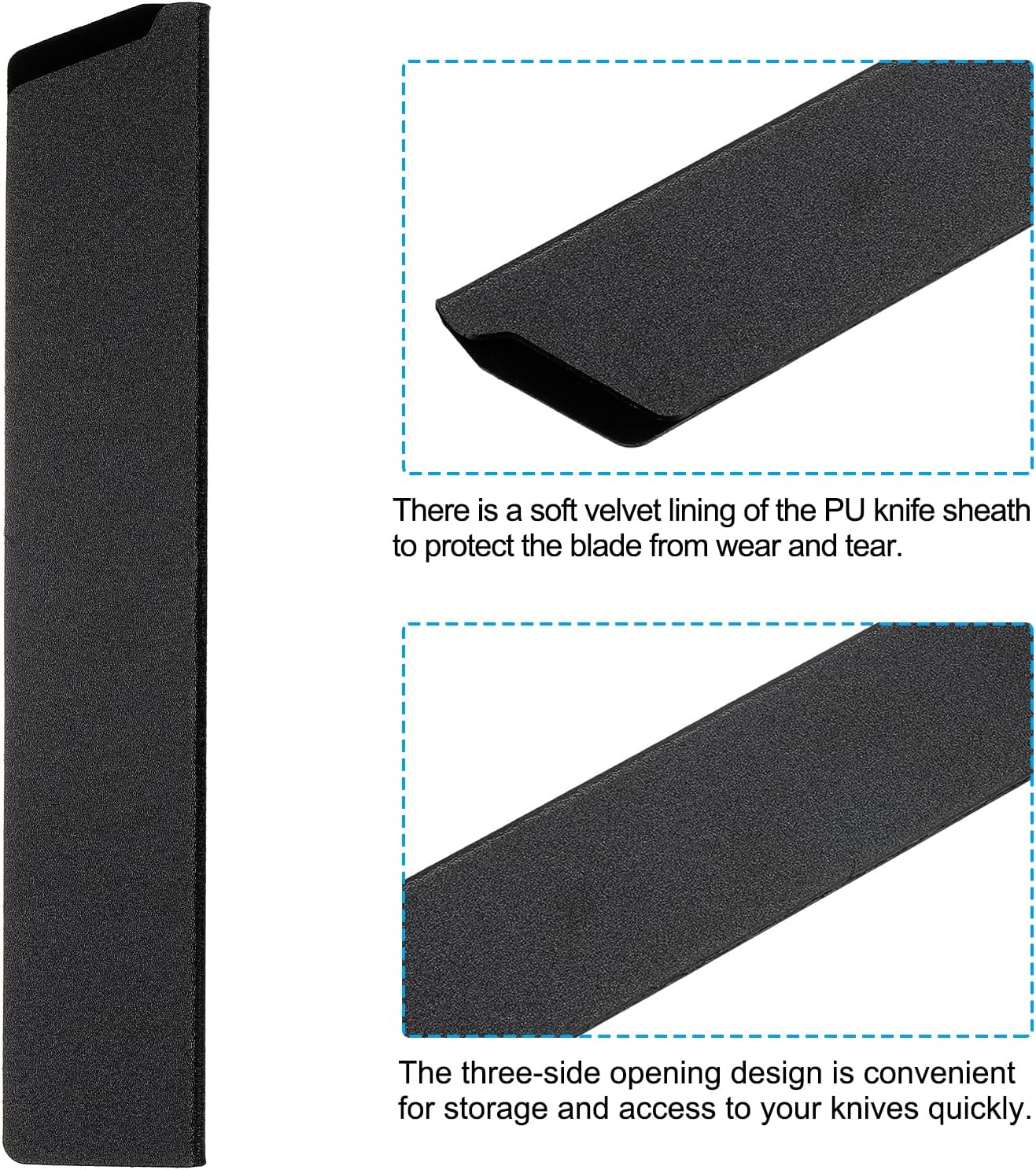 ABS Knife Cover Sleeves for 7" Chopping Knife Cleaver, Knives Edge Guard Blade Protector Universal Sheath for Home Kitchen, Black