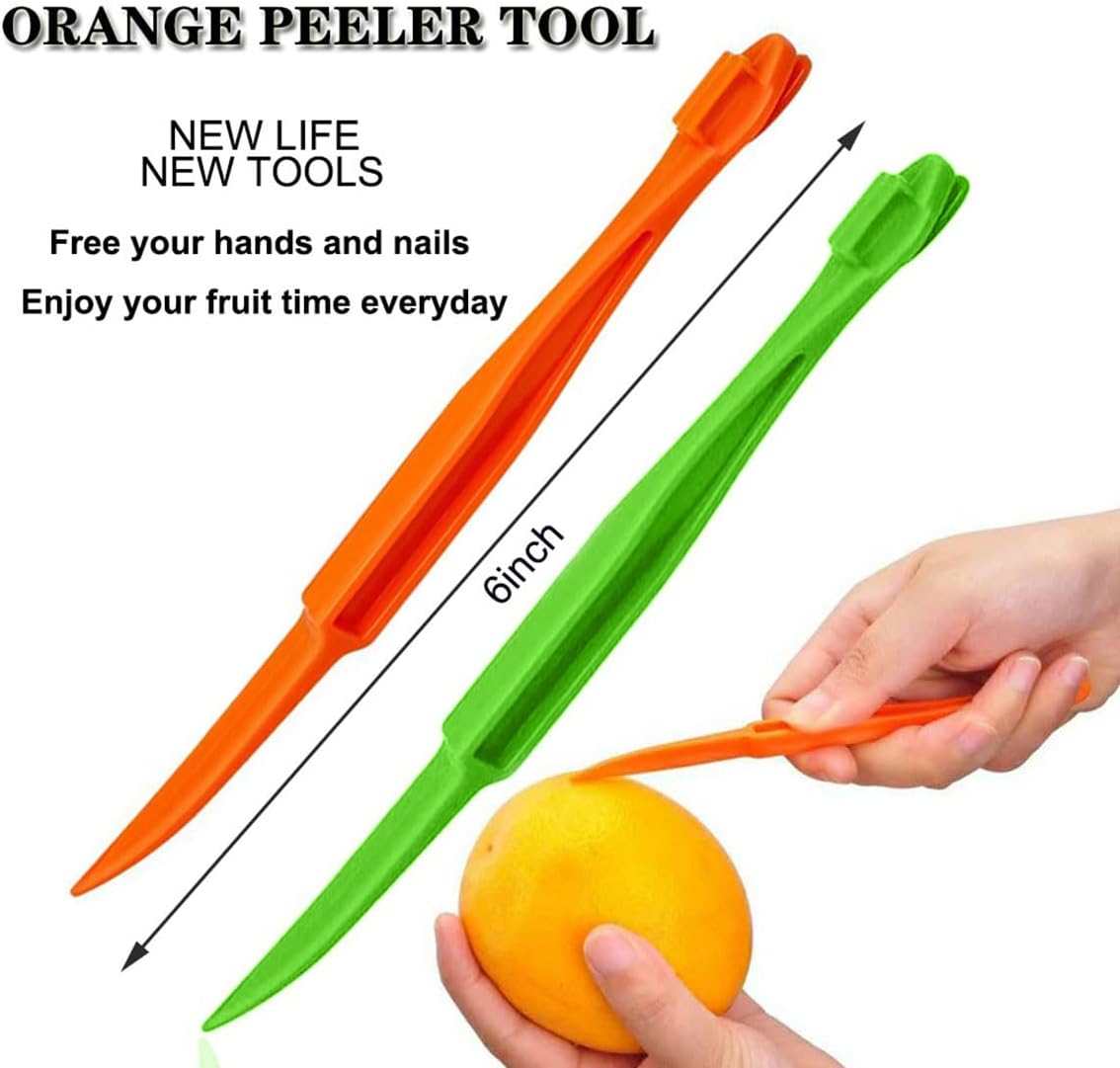 Orange Peeler Tools Citrus Peel Cutter Easy Fruit Vegetable Slicer Lemon Opener Remover Fruit Tool Kitchen Utensils Gadgets (2PCS Orange)