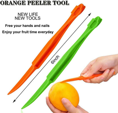 Orange Peeler Tools Citrus Peel Cutter Easy Fruit Vegetable Slicer Lemon Opener Remover Fruit Tool Kitchen Utensils Gadgets (2PCS Orange)