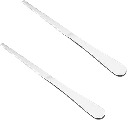 Serrated Fruit Spoon, Grapefruit Knife – Stainless Steel Dessert Spoon with Serrated Edge, Non-Stick Scoop for Papaya, Orange & Ice Cream, 6.54" x 1.18" x 0.39" (Mix 4pcs)