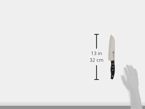 Twin Signature 7-inch Razor-Sharp German Hollow Edge Santoku Knife, Made in Company-Owned German Factory with Special Formula Steel perfected for almost 300 Years, Dishwasher Safe