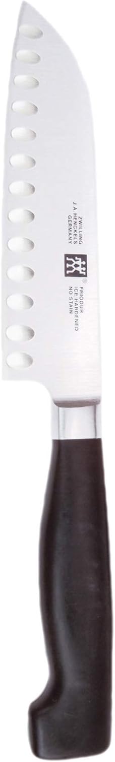 Twin Signature 7-inch Razor-Sharp German Hollow Edge Santoku Knife, Made in Company-Owned German Factory with Special Formula Steel perfected for almost 300 Years, Dishwasher Safe