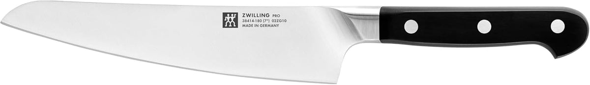 Twin Signature 7-inch Razor-Sharp German Hollow Edge Santoku Knife, Made in Company-Owned German Factory with Special Formula Steel perfected for almost 300 Years, Dishwasher Safe
