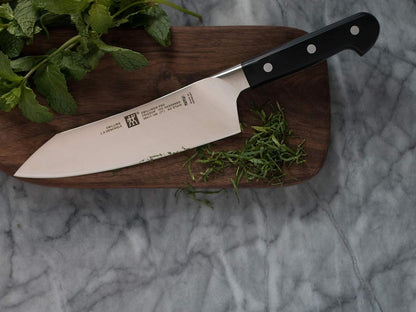 Twin Signature 7-inch Razor-Sharp German Hollow Edge Santoku Knife, Made in Company-Owned German Factory with Special Formula Steel perfected for almost 300 Years, Dishwasher Safe