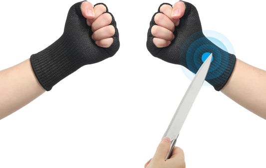 Cut Resistant Sleeves with Finger Grips Forearm Protective Sleeves Level 5 Protection Arm Safety Protectors Sleeves
