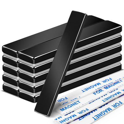 Strong Magnets, 8 Pack Neodymium Magnetic Strips Adhensive Backing | Industrial Rare Earth Flat Magnet Bar Heave Duty for Fridge, Whiteboard, Classroom, Science and Craft 2.36 x 0.39 x 0.12 Inch