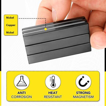 Strong Magnets, 8 Pack Neodymium Magnetic Strips Adhensive Backing | Industrial Rare Earth Flat Magnet Bar Heave Duty for Fridge, Whiteboard, Classroom, Science and Craft 2.36 x 0.39 x 0.12 Inch
