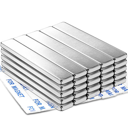 Strong Magnets, 8 Pack Neodymium Magnetic Strips Adhensive Backing | Industrial Rare Earth Flat Magnet Bar Heave Duty for Fridge, Whiteboard, Classroom, Science and Craft 2.36 x 0.39 x 0.12 Inch