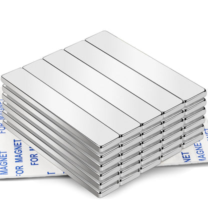 Strong Magnets, 8 Pack Neodymium Magnetic Strips Adhensive Backing | Industrial Rare Earth Flat Magnet Bar Heave Duty for Fridge, Whiteboard, Classroom, Science and Craft 2.36 x 0.39 x 0.12 Inch