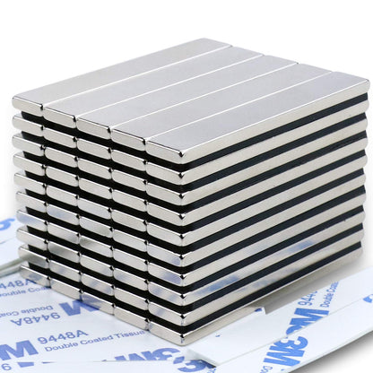 Strong Magnets, 8 Pack Neodymium Magnetic Strips Adhensive Backing | Industrial Rare Earth Flat Magnet Bar Heave Duty for Fridge, Whiteboard, Classroom, Science and Craft 2.36 x 0.39 x 0.12 Inch