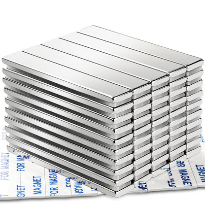 Strong Magnets, 8 Pack Neodymium Magnetic Strips Adhensive Backing | Industrial Rare Earth Flat Magnet Bar Heave Duty for Fridge, Whiteboard, Classroom, Science and Craft 2.36 x 0.39 x 0.12 Inch