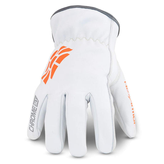 Chrome SLT 4061 Leather Work Gloves | ANSI A5 Cut Resistant | 360° Aramid Liner | Durable Goatskin Leather Palm | SlipFit Cuff Mechanics Style Safety Glove | X-Large