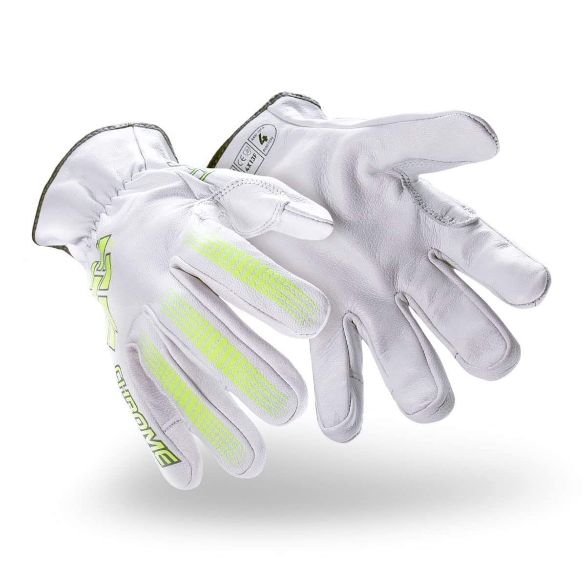 Chrome SLT 4061 Leather Work Gloves | ANSI A5 Cut Resistant | 360° Aramid Liner | Durable Goatskin Leather Palm | SlipFit Cuff Mechanics Style Safety Glove | X-Large