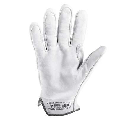 Chrome SLT 4061 Leather Work Gloves | ANSI A5 Cut Resistant | 360° Aramid Liner | Durable Goatskin Leather Palm | SlipFit Cuff Mechanics Style Safety Glove | X-Large