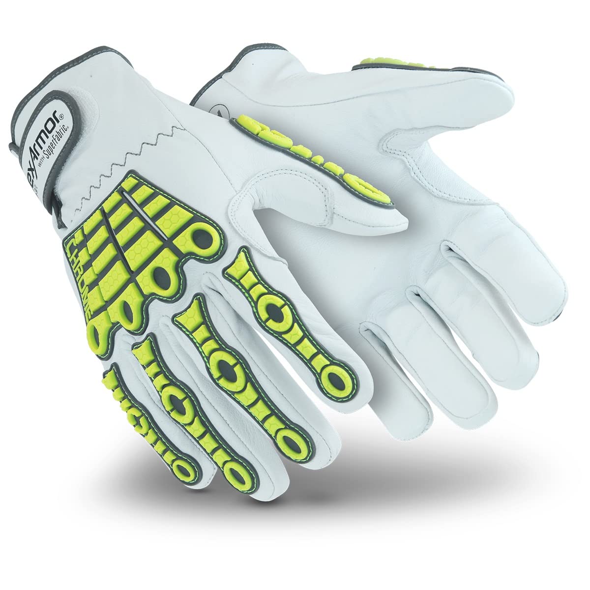 Chrome SLT 4061 Leather Work Gloves | ANSI A5 Cut Resistant | 360° Aramid Liner | Durable Goatskin Leather Palm | SlipFit Cuff Mechanics Style Safety Glove | X-Large