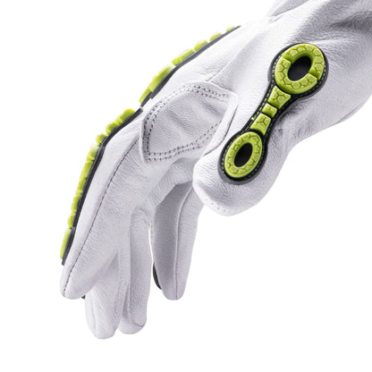 Chrome SLT 4061 Leather Work Gloves | ANSI A5 Cut Resistant | 360° Aramid Liner | Durable Goatskin Leather Palm | SlipFit Cuff Mechanics Style Safety Glove | X-Large
