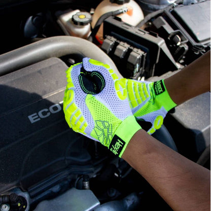 Chrome SLT 4061 Leather Work Gloves | ANSI A5 Cut Resistant | 360° Aramid Liner | Durable Goatskin Leather Palm | SlipFit Cuff Mechanics Style Safety Glove | X-Large
