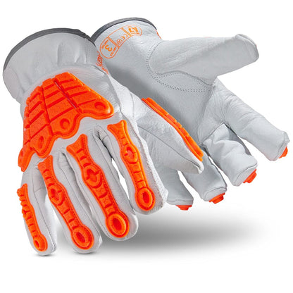 Chrome SLT 4061 Leather Work Gloves | ANSI A5 Cut Resistant | 360° Aramid Liner | Durable Goatskin Leather Palm | SlipFit Cuff Mechanics Style Safety Glove | X-Large
