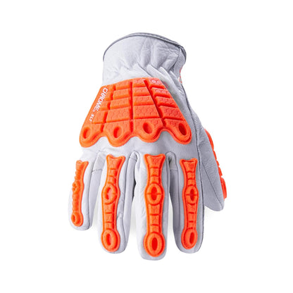 Chrome SLT 4061 Leather Work Gloves | ANSI A5 Cut Resistant | 360° Aramid Liner | Durable Goatskin Leather Palm | SlipFit Cuff Mechanics Style Safety Glove | X-Large