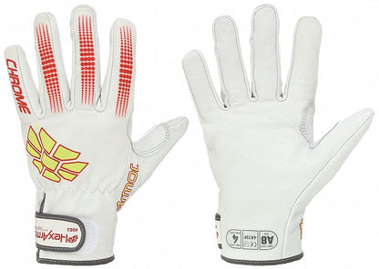 Chrome SLT 4061 Leather Work Gloves | ANSI A5 Cut Resistant | 360° Aramid Liner | Durable Goatskin Leather Palm | SlipFit Cuff Mechanics Style Safety Glove | X-Large