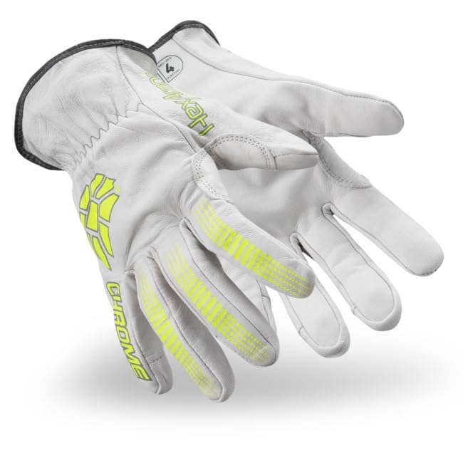 Chrome SLT 4061 Leather Work Gloves | ANSI A5 Cut Resistant | 360° Aramid Liner | Durable Goatskin Leather Palm | SlipFit Cuff Mechanics Style Safety Glove | X-Large