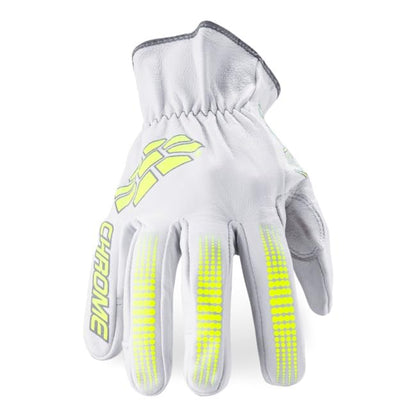 Chrome SLT 4061 Leather Work Gloves | ANSI A5 Cut Resistant | 360° Aramid Liner | Durable Goatskin Leather Palm | SlipFit Cuff Mechanics Style Safety Glove | X-Large