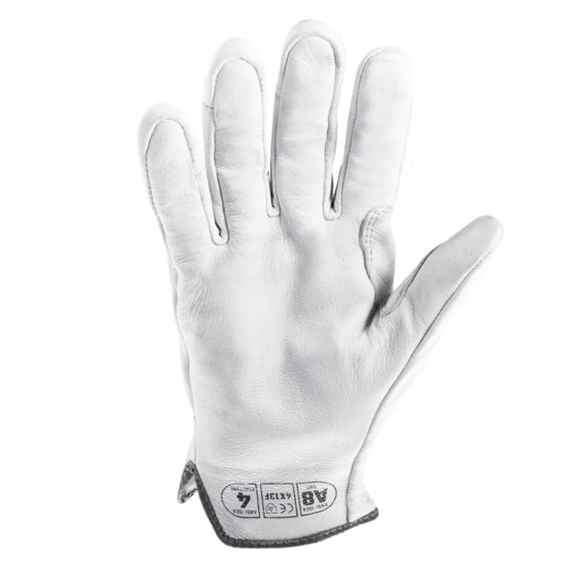 Chrome SLT 4061 Leather Work Gloves | ANSI A5 Cut Resistant | 360° Aramid Liner | Durable Goatskin Leather Palm | SlipFit Cuff Mechanics Style Safety Glove | X-Large
