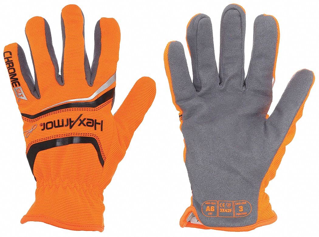 Chrome SLT 4061 Leather Work Gloves | ANSI A5 Cut Resistant | 360° Aramid Liner | Durable Goatskin Leather Palm | SlipFit Cuff Mechanics Style Safety Glove | X-Large