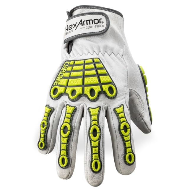 Chrome SLT 4061 Leather Work Gloves | ANSI A5 Cut Resistant | 360° Aramid Liner | Durable Goatskin Leather Palm | SlipFit Cuff Mechanics Style Safety Glove | X-Large