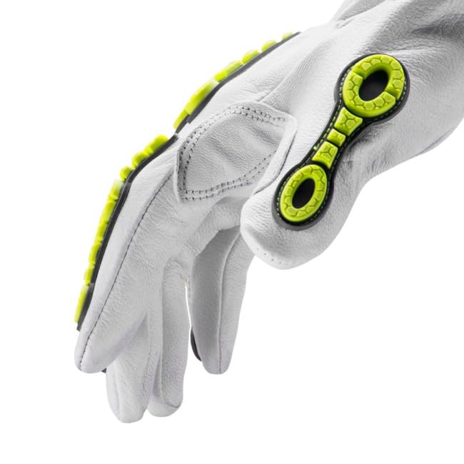 Chrome SLT 4061 Leather Work Gloves | ANSI A5 Cut Resistant | 360° Aramid Liner | Durable Goatskin Leather Palm | SlipFit Cuff Mechanics Style Safety Glove | X-Large