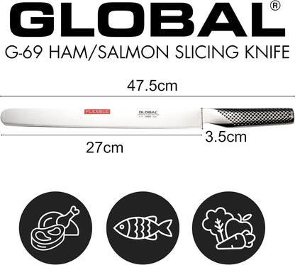 Global G-69-10 1/2" Ham/Salmon Flexible Slicer - Custom Engraved, Personalized