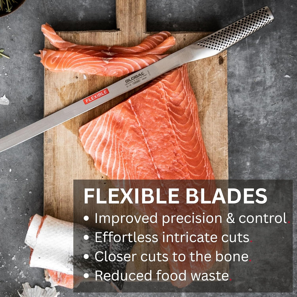 Global G-69-10 1/2" Ham/Salmon Flexible Slicer - Custom Engraved, Personalized