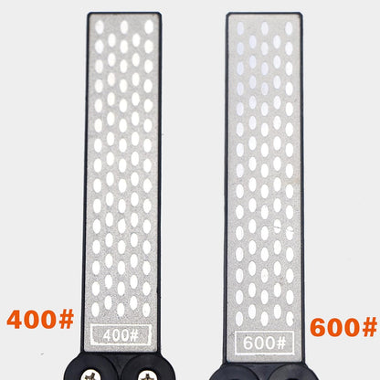 Double Sided Diamond Knife sharpener, Pocket Sharpening Stone, 400/600 Grit Foldable Knife Sharpener Gritstone Whetstone with Non-slip Handheld (Orange)