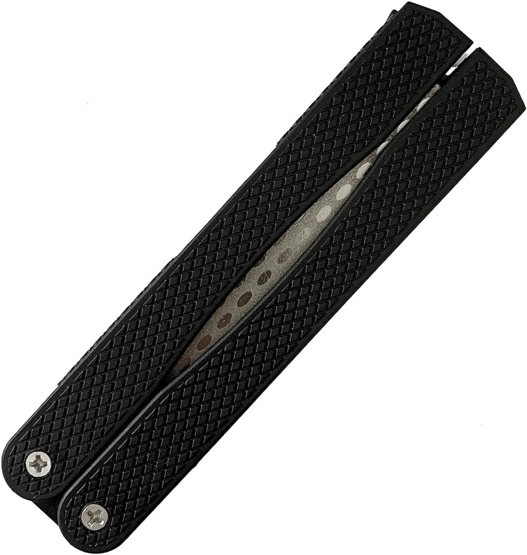 Double Sided Diamond Knife sharpener, Pocket Sharpening Stone, 400/600 Grit Foldable Knife Sharpener Gritstone Whetstone with Non-slip Handheld (Orange)
