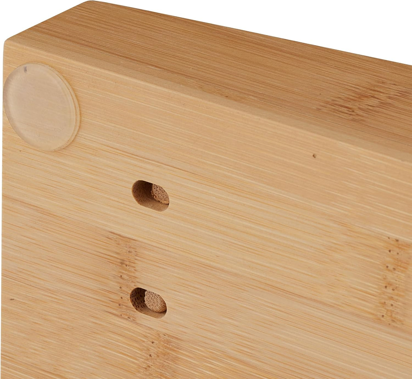 Knife Holder Drawer for 9 Knives and Sharpening Steel, Bamboo Knife Block Lying Down H x W x D: 5.5 x 13 x 40 cm, Natural