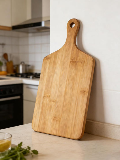 Small Bamboo Cutting Board with Handle, 13x6.5Inch Charcuterie Serving Tray | Premium Natural Wood Serving Board. Perfect for cutting, serving cheese charcuterie. Eco-friendly. Kitchen Décor. Ideal Gift