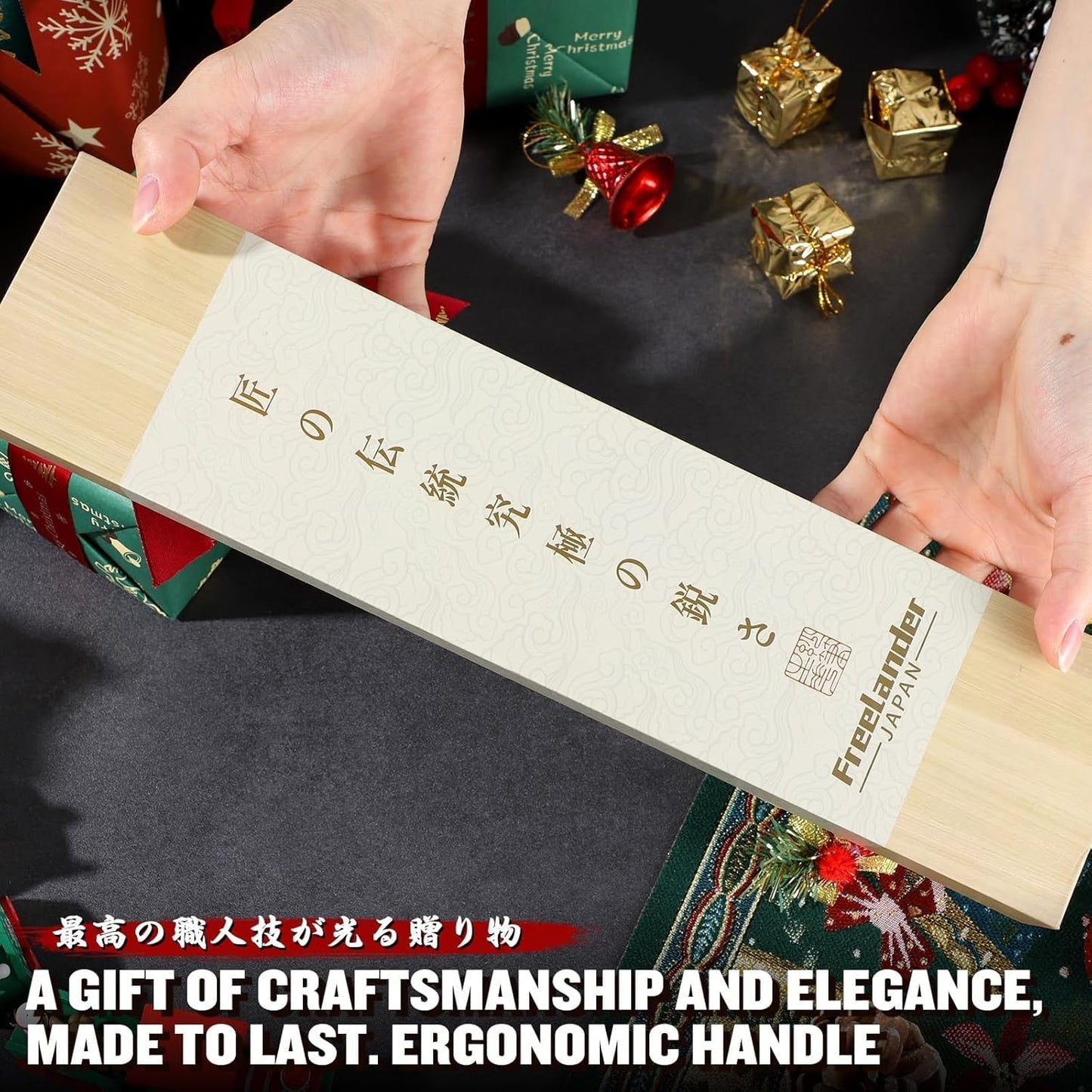 Damascus Nakiri Knife with VG10 Core and 67-Layer Blade | Weight-Balanced Japanese Knife, Mosaic Pin Detail, Ergonomic Walnut Handle, Full Tang Construction, Gift Box Included