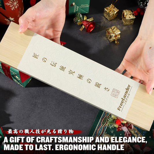 Damascus Nakiri Knife with VG10 Core and 67-Layer Blade | Weight-Balanced Japanese Knife, Mosaic Pin Detail, Ergonomic Walnut Handle, Full Tang Construction, Gift Box Included