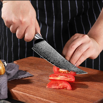 Damascus Nakiri Knife with VG10 Core and 67-Layer Blade | Weight-Balanced Japanese Knife, Mosaic Pin Detail, Ergonomic Walnut Handle, Full Tang Construction, Gift Box Included