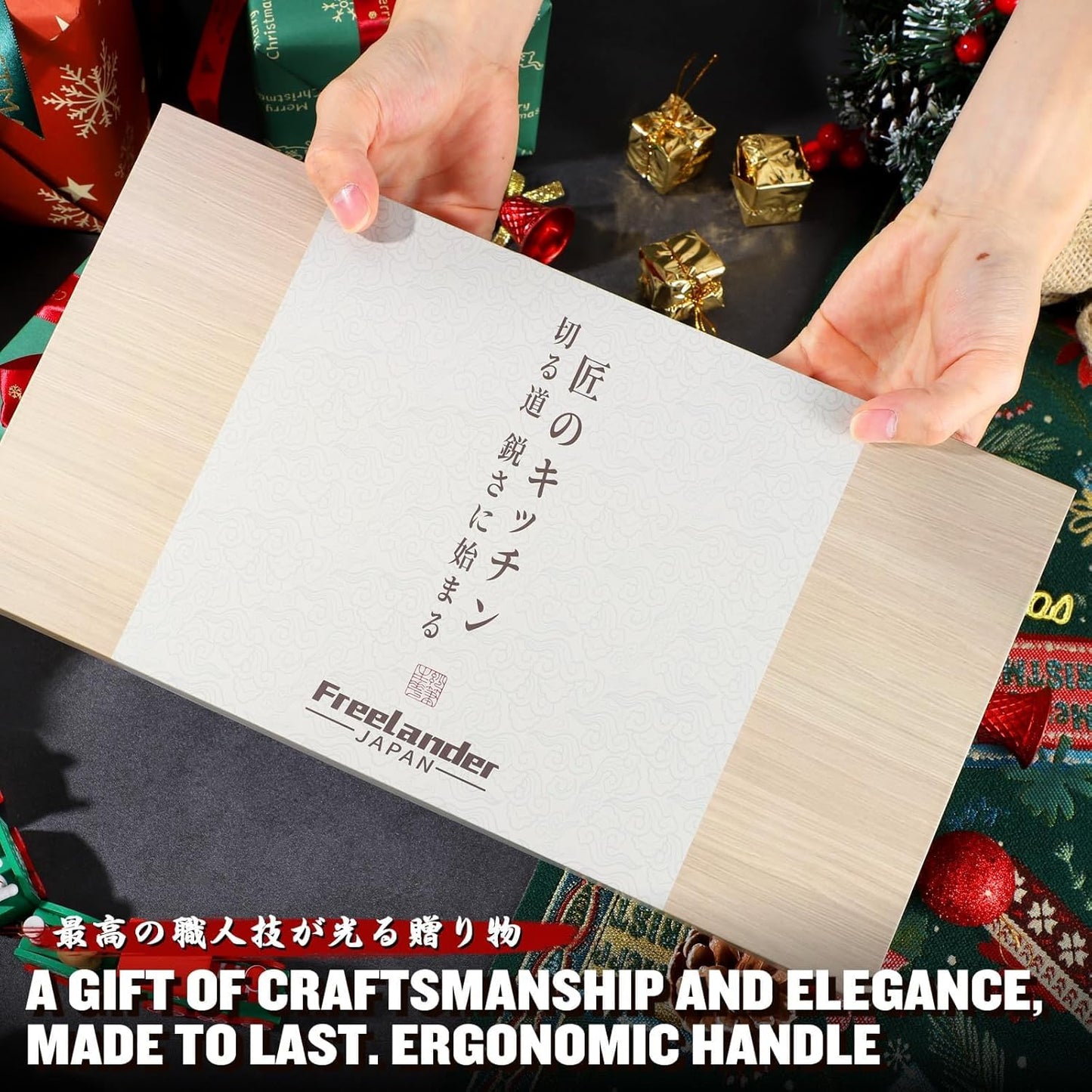 Damascus Nakiri Knife with VG10 Core and 67-Layer Blade | Weight-Balanced Japanese Knife, Mosaic Pin Detail, Ergonomic Walnut Handle, Full Tang Construction, Gift Box Included
