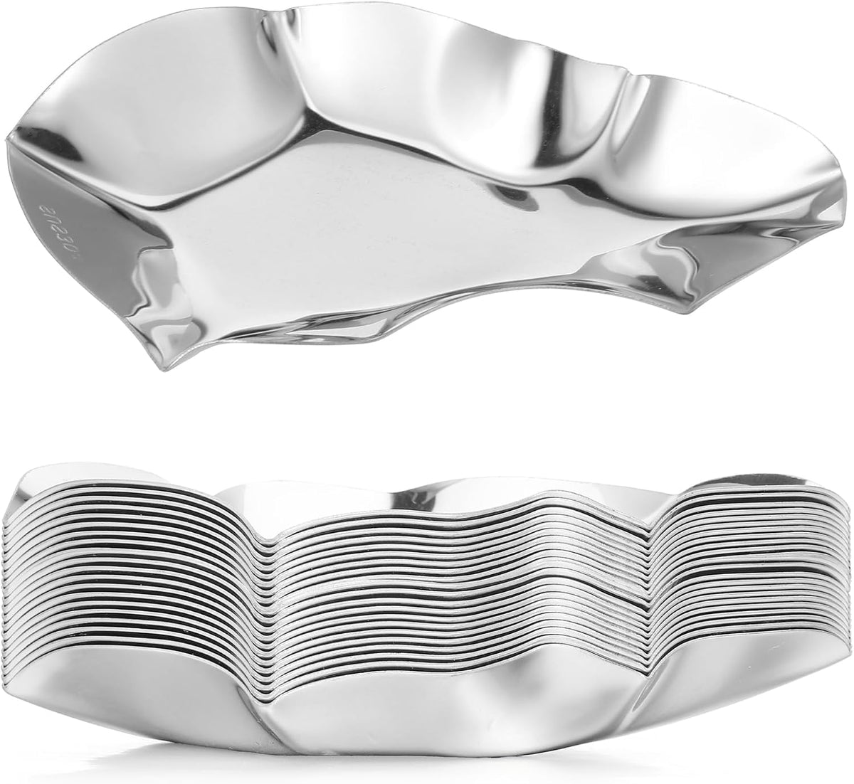 24pcs 304 Stainless Steel Oyster Shells, Oyster Grilling Shells for Cooking Oysters, Shrimp, Scallops, Clams