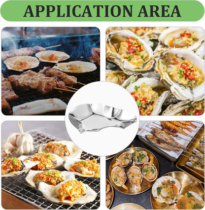 24pcs 304 Stainless Steel Oyster Shells, Oyster Grilling Shells for Cooking Oysters, Shrimp, Scallops, Clams