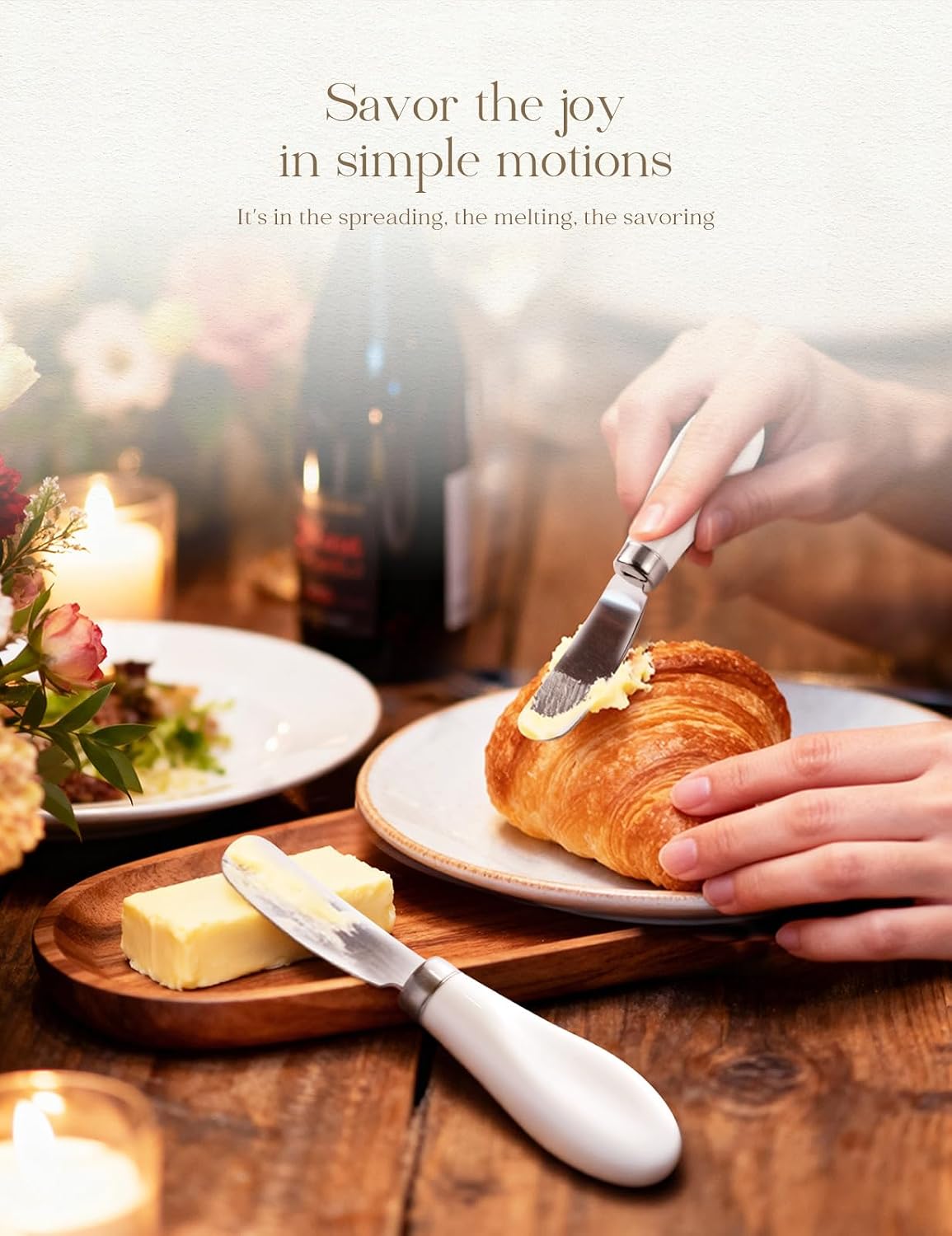 Stainless Steel Butter Spreader Knife with Handle for Kitchen White